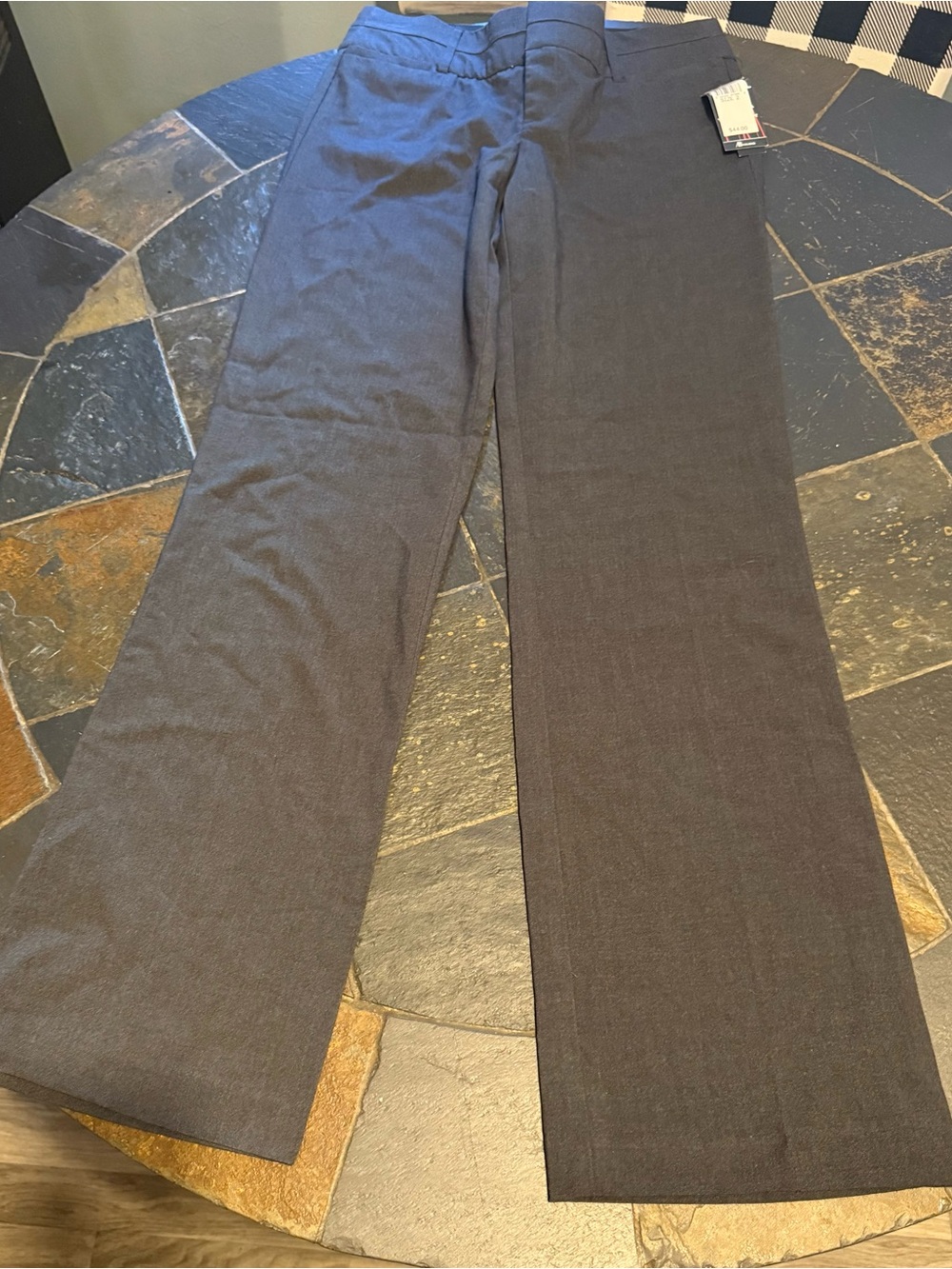 AB Studio Women's Straight Leg Dress Trousers in Dark Charcoal